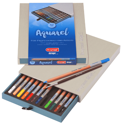 Акварельные карандаши Aquarel Design Bryunzeel 12 цветов + кисть кейсе