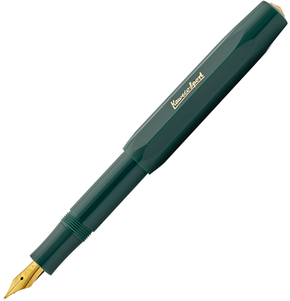 Перьевая ручка Kaweco Classic Sport зеленая в пластиковом корпусе корпусе с синим картриджем