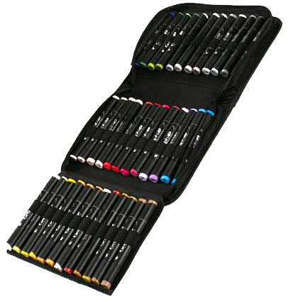 Пенал для 36 маркеров с отделениями Graph'it Marker Box, черный