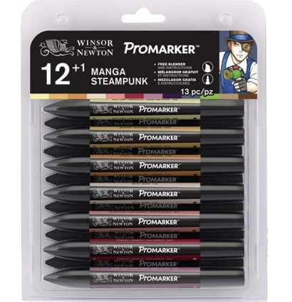 Promarker набор спиртовых маркеров 12+1 Manga Steampunk манга иллюстрация