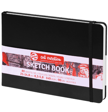Скетчбук черный Art Creation Sketchbook Royal Talens горизонтальный с резинкой А5 / 80 листов / 140 гм