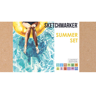 Набор маркеров для скетчей Sketchmarker "Summer Set" 12 цветов, линер, альбом