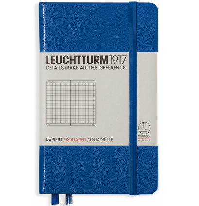 Записная книжка Leuchtturm «Pocket» A6 в клетку королевский синий 187 стр.
