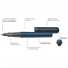 Ручка перьевая Faber-Castell Hexo синий шестигранный корпус перо 0.75 мм