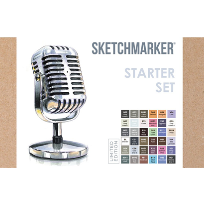 Набор маркеров для скетчей Sketchmarker "Starter" 36 цветов, 6 линеров, альбом