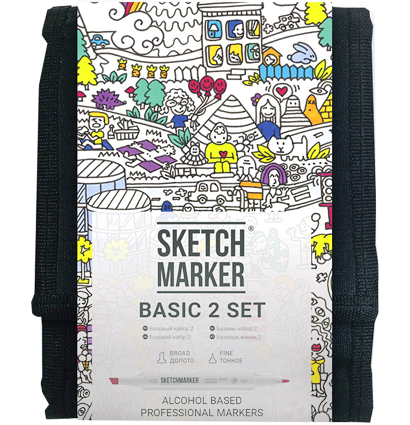 Набор маркеров Скетчмаркер / Sketchmarker "Basic 2 - Базовый набор" 12 цветов в сумке