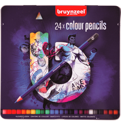 Набор цветных карандашей Bruynzeel Back to School Soft Grip 24 цвета в синем пенале
