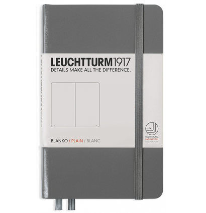 Записная книжка Leuchtturm «Pocket» A6 нелинованная глубокий серый 187 стр.