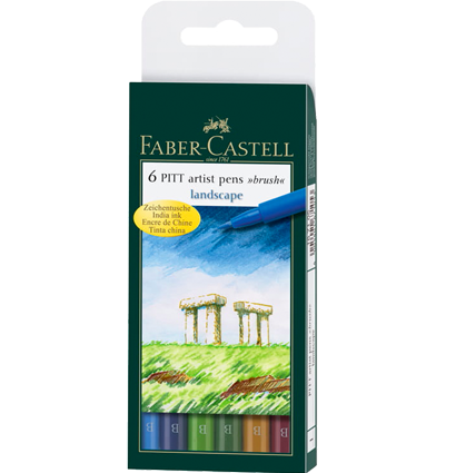 Набор брашпенов "Landscape" Faber-Castell Pitt Artist Pen Brush 6 цветов