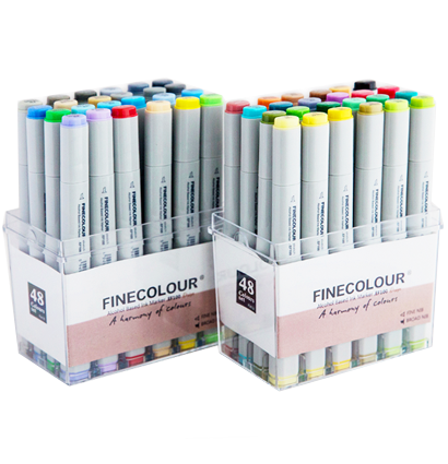 Набор маркеров Finecolour Sketch 48 цветов для скетчей в фирменном кейсе