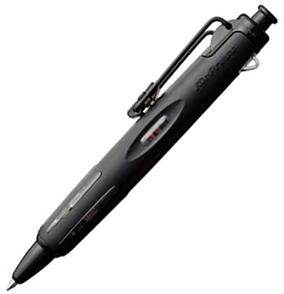 Ручка шариковая автоматическая Tombow AIRPRESS под давлением полностью черный корпус линия 0.7, черная