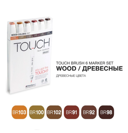 Touch Brush 6 Wood купить набор маркеров для рисования