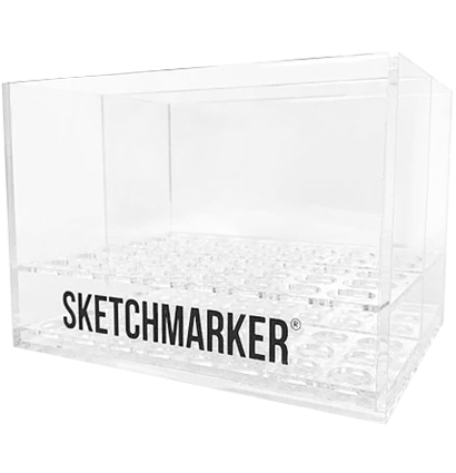 Пенал-органайзер пластиковый для 48 маркеров Sketchmarker настольный прозрачный