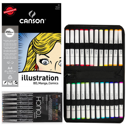 Набор для иллюстрации с маркерами Sketchbox "Illustration" 24 маркера COPIC SKETCH