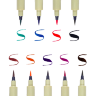Набор цветных капиллярных ручек Sakura Pigma Micron Brush брашпены 6 штук купить в художественном магазине Скетчинг ПРО с доставкой по РФ и СНГ