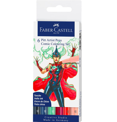 Набор брашпенов "Comic" Faber-Castell Pitt Artist Pen Brush 6 цветов