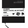 Скетчбук Sketchmarker Marker Line для маркеров черный с твёрдой обложкой 16x16 см / 48 листов / 160 гм купить в магазине Скетчинг Про