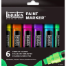 Набор широких акриловых маркеров Liquitex Paint Marker Vibrant 6 цветов перо 15 мм (яркие) купить в магазине маркеров Скетчинг ПРО