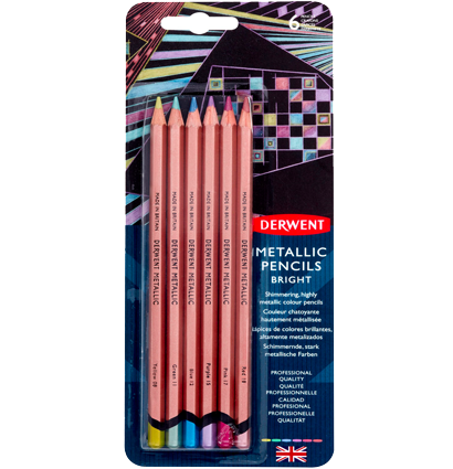 Цветные карандаши Derwent "Металлик" 6 цветов набор в блистере