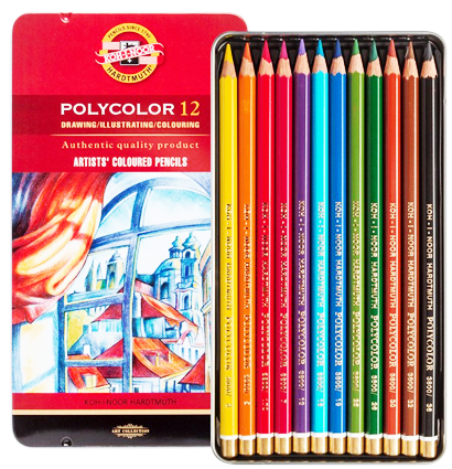 Карандаши цветные Polycolor Koh-I-Noor набор 12 цветов в пенале