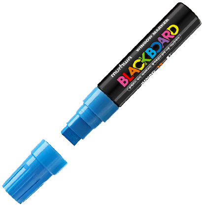 Маркер меловой Blackboard Jumbo Marker для любых поверхностей голубой 15 мм