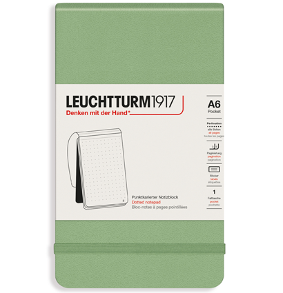 Блокнот Leuchtturm «Reporter Notepad Pocket» A6 в точку пастельный зеленый 188 стр.