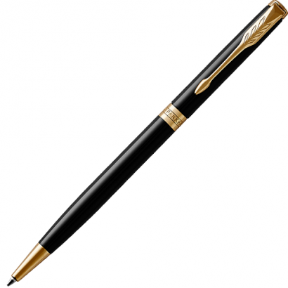 Ручка шариковая Parker Sonnet Black Lacquer GT Slim 1 мм черные чернила, подарочная упаковка