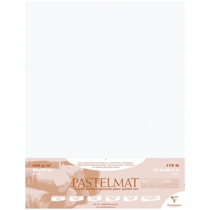 Бархатная бумага для пастели Pastelmat ClaireFontaine белая пачка 50х70 см / 5 листов / 360 гм