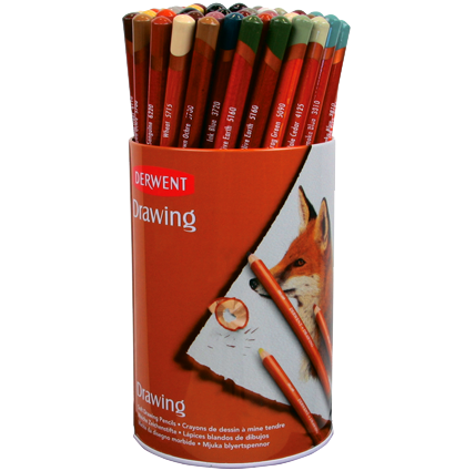 Набор цветных карандашей природных оттенков Derwent Drawing 72 шт в тубусе