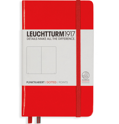 Записная книжка Leuchtturm «Pocket» A6 в точку красная 187 стр.