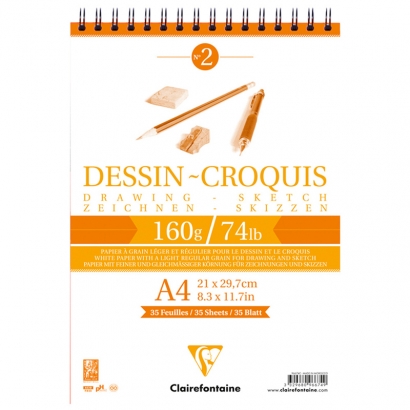 Скетчбук Clairefontaine "Dessin croquis" А5 / 35 листов / 160 гм 