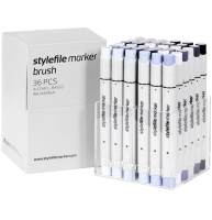 Набор маркеров для скетчинга Stylefile Brush 36 Grey (все серые оттенки)