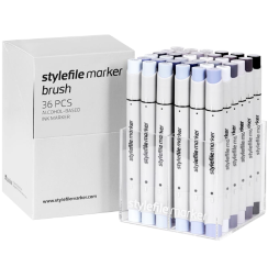 Набор маркеров для скетчинга Stylefile Brush 36 Grey (все серые оттенки)