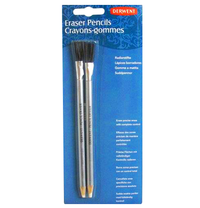 Набор ластиков-карандашей Derwent Eraser Pencils 2 штуки с кисточкой