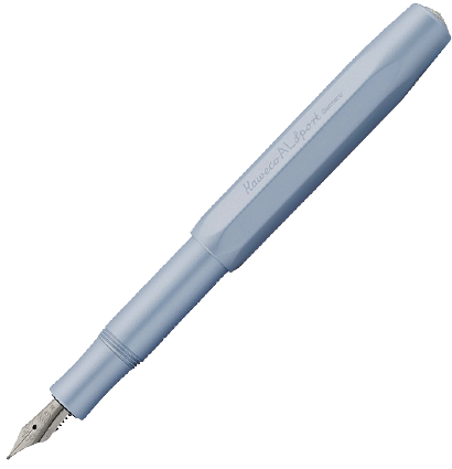 Перьевая ручка Kaweco Al Sport голубая в алюминиевом корпусе с синим картриджем, подарочная упаковка
