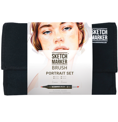 Набор маркеров Sketchmarker Brush / Скетчмаркер Браш "Portrait - Портрет" 24 цвета в сумке