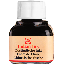 Тушь художественная черная "Индийские чернила" Indian Ink Royal Talens во флаконе 11 мл