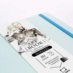 Скетчбук для маркеров Малевичъ "Fashion" лазурный с пропиткой квадратный 20х20 см / 80 листов / 75 гм