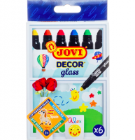 Набор восковых маркеров-мелков Jovi Decor Glass для стекла 6 цветов