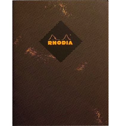 Блокнот в клетку Rhodia Heritage Chevrons мягкая обложка черный А5 / 80 листов / 90 гм
