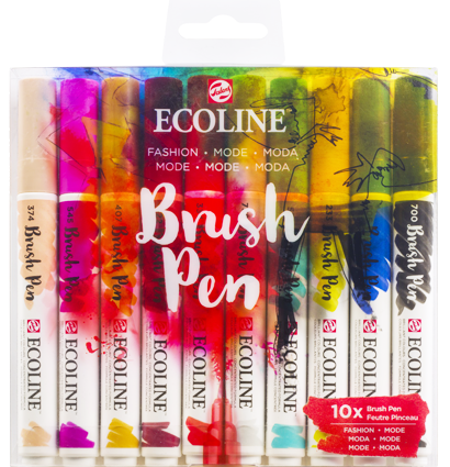 Акварельные маркеры Ecoline Brush Pen в наборе 10 цветов "Мода"