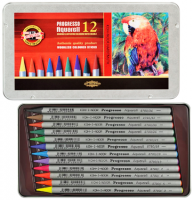 Акварельные карандаши Koh-I-Noor Progresso Aquarell 12 цветов в пенале