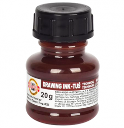 Тушь акриловая плакатная Koh-I-Noor Drawing Ink коричневая во флаконе 20 мл