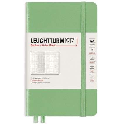 Записная книжка Leuchtturm «Pocket» A6 нелинованная пастельный зеленый 187 стр.