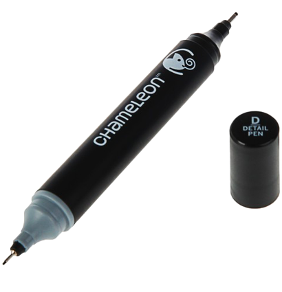 Линер CHAMELEON Color Tones Detail Pen двухсторонний черный 0.4-0.6 мм