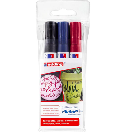 Набор маркеров для каллиграфии Eddind Calligraphy 3 цвета перо 1-5 мм