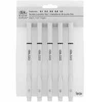 Набор черных линеров Winsor&Newton 5 штук разной толщины 0.1-1 мм в блистере