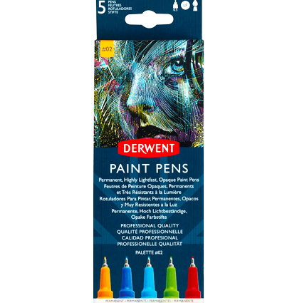 Набор универсальных линеров Derwent Paint Pens №2 перо 0.5 мм 5 цветов