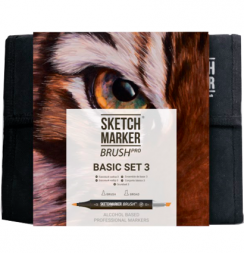 Набор 36 маркеров Sketchmarker Brush Pro "Базовый 3" в пенале