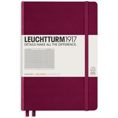 Записная книжка Leuchtturm «Medium» A5 в клетку винная 251 стр.